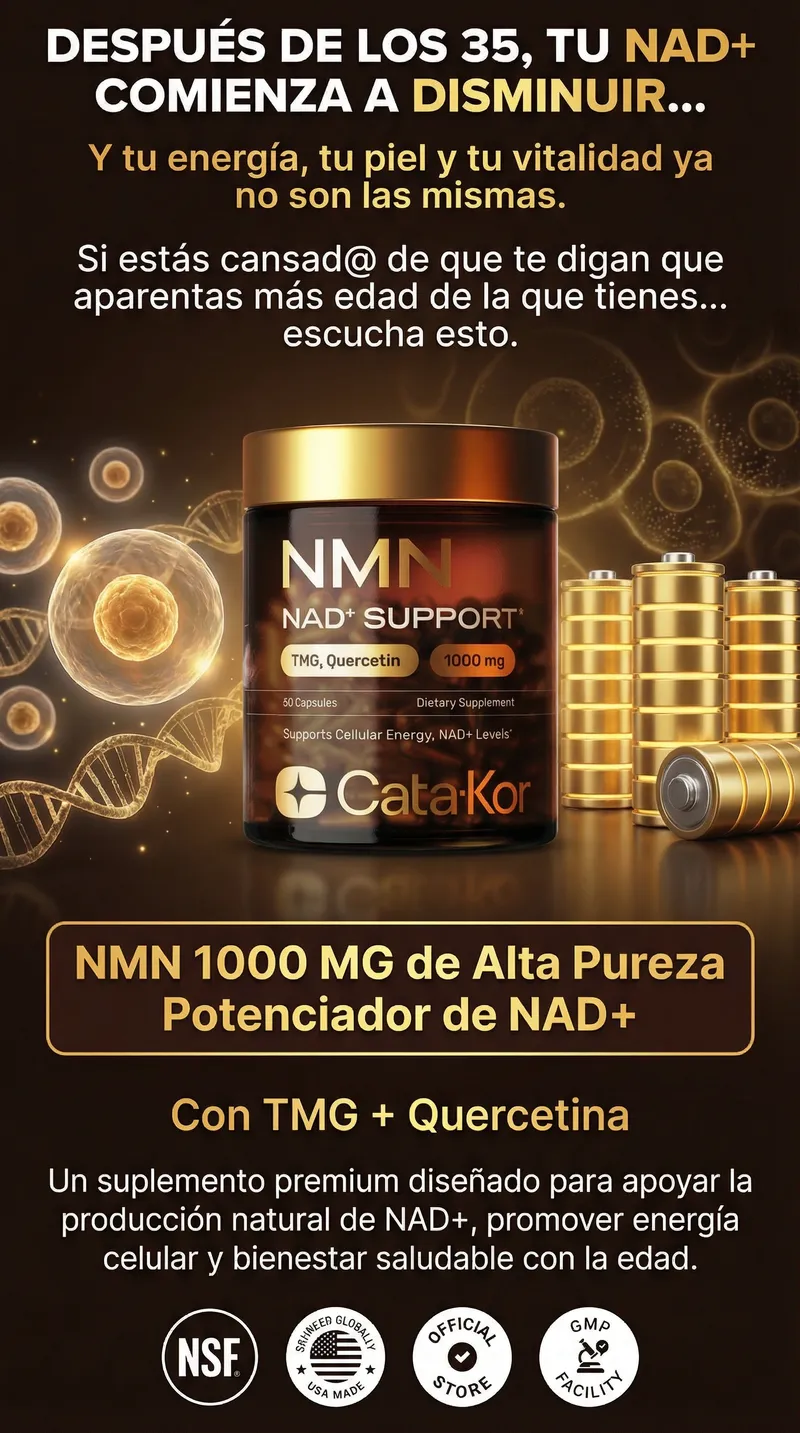 NMN 1000 MG Rejuvenecimiento Celular con TMG + Quercetina Precio habitual$29.99